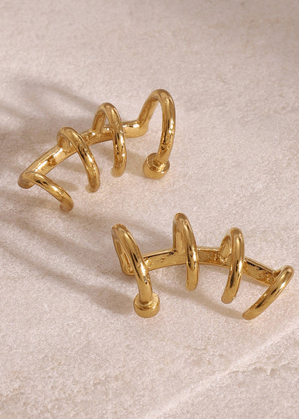 Jieding European and American stainless steel U-shaped earrings have a sense of luxury, no piercings, ear bone clips, niche earrings, titanium steel earrings, cross-border