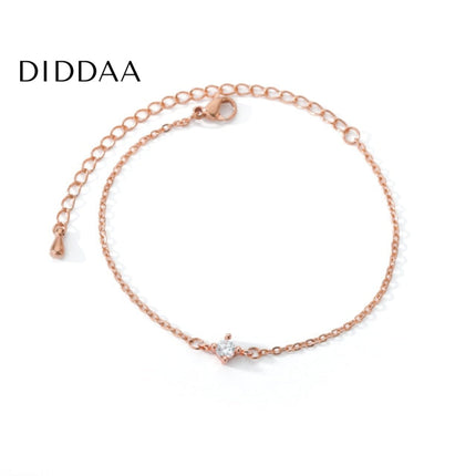 Temone Bracelet | Gold Silver Rose Zirconia Small Stone Bracelet - Rose - Bracelets