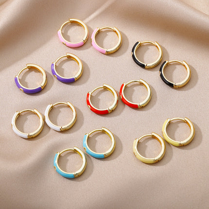 SOUVOIR 14K Gold Plated, Zirconia Earrings Tobago Earrings | Gold White Zirconia Hoop Earrings