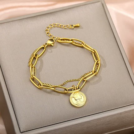Vient Bracelet | Gold Coin Bracelet - Gold - Bracelets