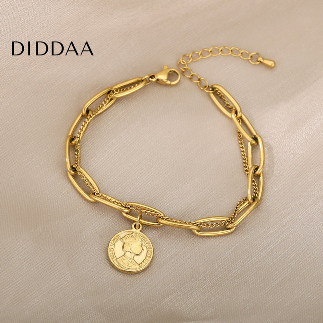 Vient Bracelet | Gold Coin Bracelet - Gold - Bracelets