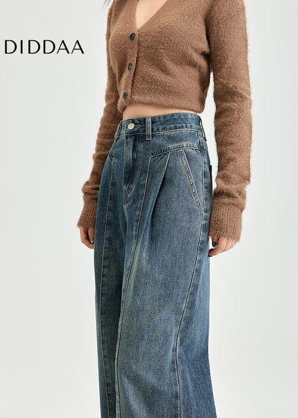 Vintage Blue High-Waisted Wide-Leg Jeans for Women - Women’s Jeans