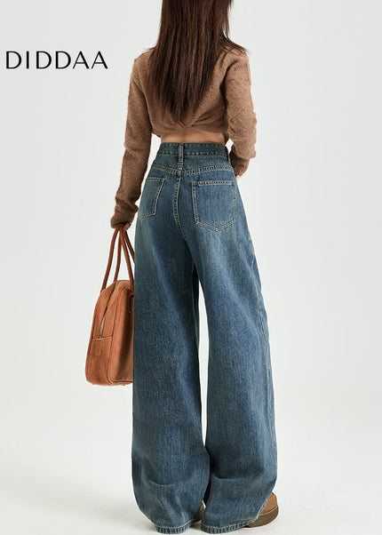 Vintage Blue High-Waisted Wide-Leg Jeans for Women - Women’s Jeans