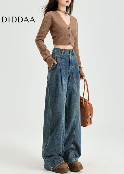 Vintage Blue High-Waisted Wide-Leg Jeans for Women - Women’s Jeans