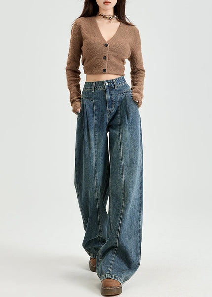 Vintage Blue High-Waisted Wide-Leg Jeans for Women - Women’s Jeans