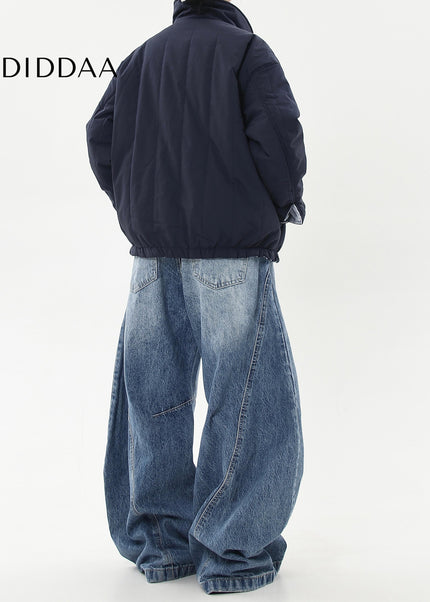 Vintage Wash Distressed Wide-Leg Banana Pants - Women’s Jeans