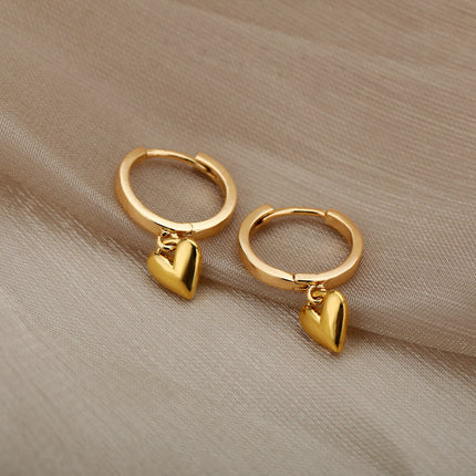 Warmly Earrings | Gold Small Heart Hoop Earrings