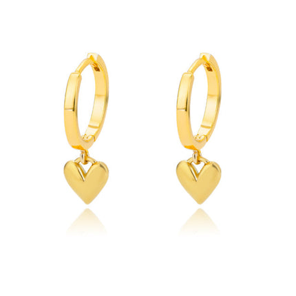 Warmly Earrings | Gold Small Heart Hoop Earrings