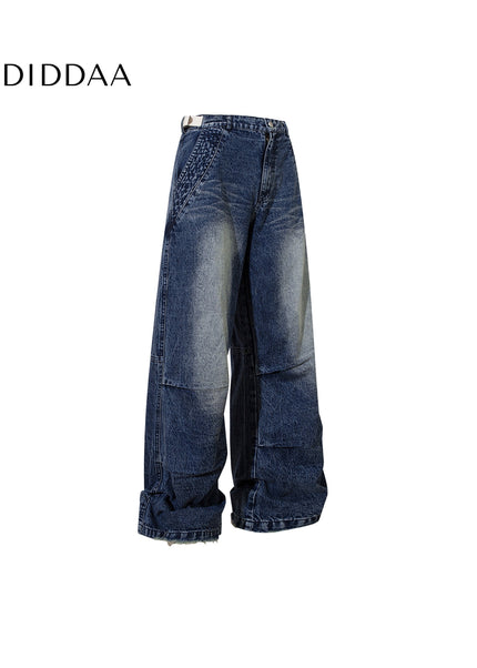 Washed Black Loose Fit Wide Leg Jeans for Men and Women - Women’s Jeans