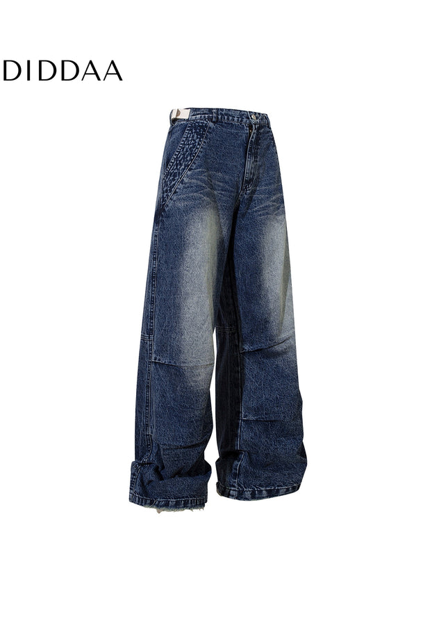 Washed Black Loose Fit Wide Leg Jeans for Men and Women - Women’s Jeans