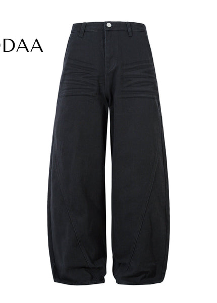 White Deconstructed Wide Leg Jeans for Men and Women - S / Black - Women’s Jeans