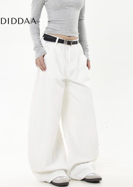 White Loose Fit Premium Scimitar Jeans for Men and Women - Women’s Jeans