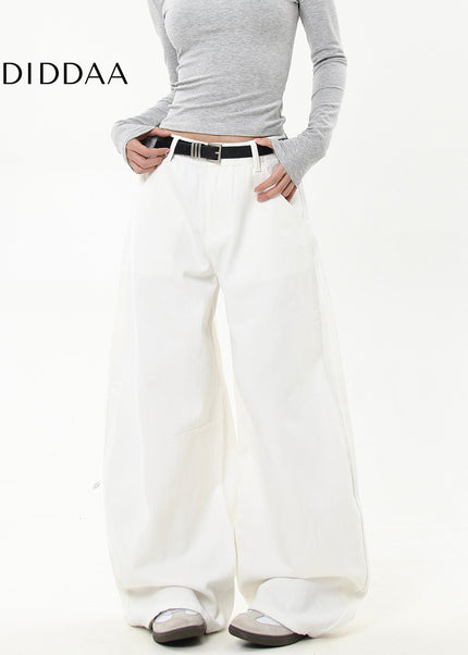 White Loose Fit Premium Scimitar Jeans for Men and Women - Women’s Jeans