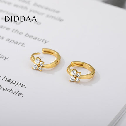 Wilson Earrings | Gold Butterfly Zirconia Hoop Earrings - Earrings