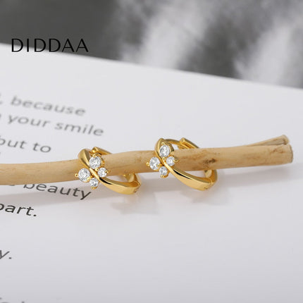 Wilson Earrings | Gold Butterfly Zirconia Hoop Earrings - Earrings