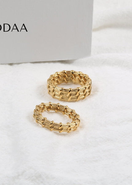 Coutour Ring | Gold Weave Twisted Fine Ring - Rings