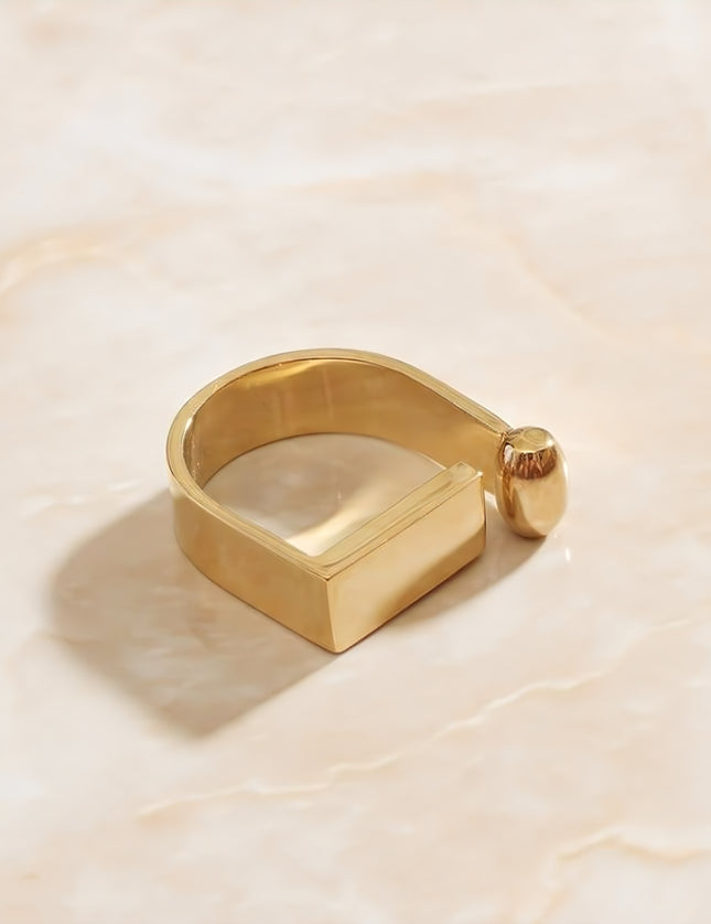 Moss Ring | Gold Open Signet Simple Ring - 6 / Gold - Rings
