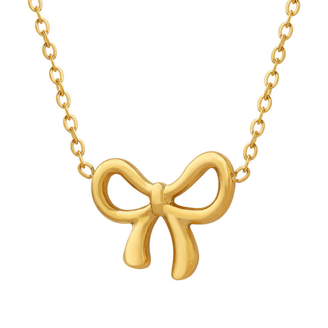 European and American ins style kawaii niche design bow pendant necklace personality fashion versatile clavicle chain jewelry