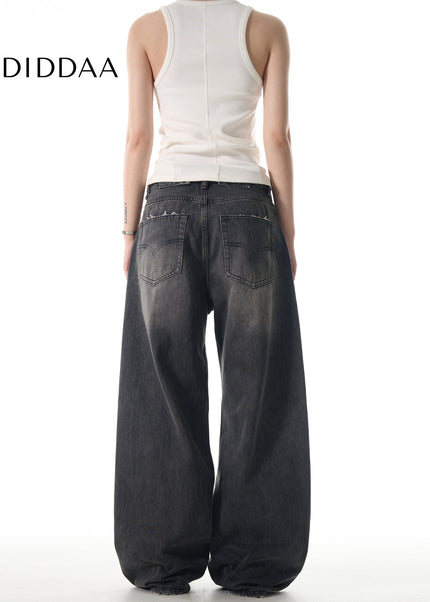 Blue Retro Loose Straight Jeans for Casual Wear - Men’s Jeans
