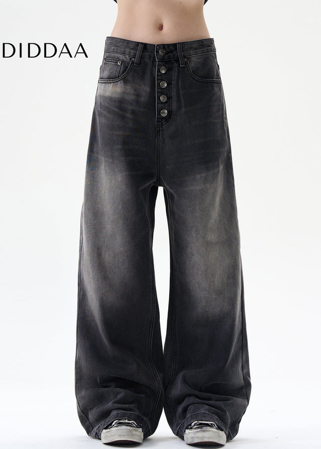 Blue Loose Fit Casual Wide-Leg Jeans for Men and Women - Men’s Jeans