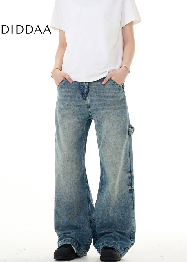 Blue Cleanfit Bootcut Jeans Men’s Loose Wide-Leg Pants - Men’s Jeans