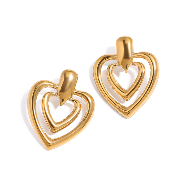 Jieding European and American stainless steel love earrings niche exquisite earrings light luxury high-end earrings titanium steel jewelry cross-border