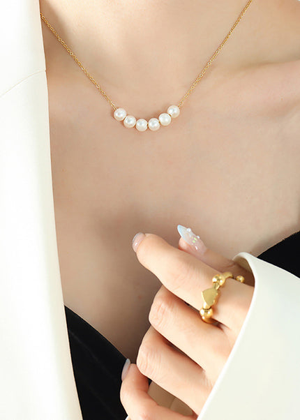 The Korean version of the ins goddess has a niche temperament and does not fade, baroque natural freshwater pearl necklace, light luxury gold-plated jewelry
