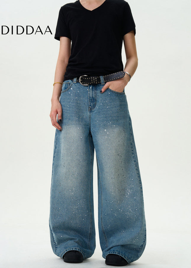 Light Blue Distressed Loose Fit Jeans for Men and Women - Men’s Jeans
