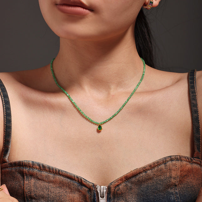 Mystery jewelry, natural stone, beads, emeralds, opal, water drops, pendants, stainless steel clavicles, national tide necklaces in stock