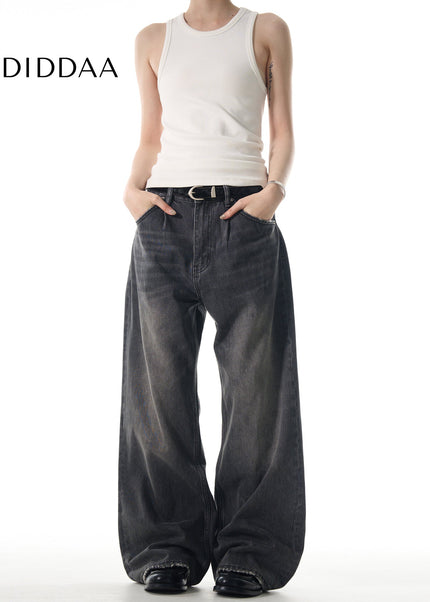 Blue Retro Loose Straight Jeans for Casual Wear - Men’s Jeans