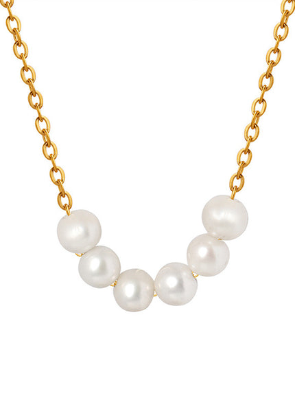 The Korean version of the ins goddess has a niche temperament and does not fade, baroque natural freshwater pearl necklace, light luxury gold-plated jewelry