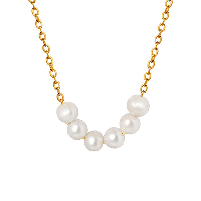 The Korean version of the ins goddess has a niche temperament and does not fade, baroque natural freshwater pearl necklace, light luxury gold-plated jewelry