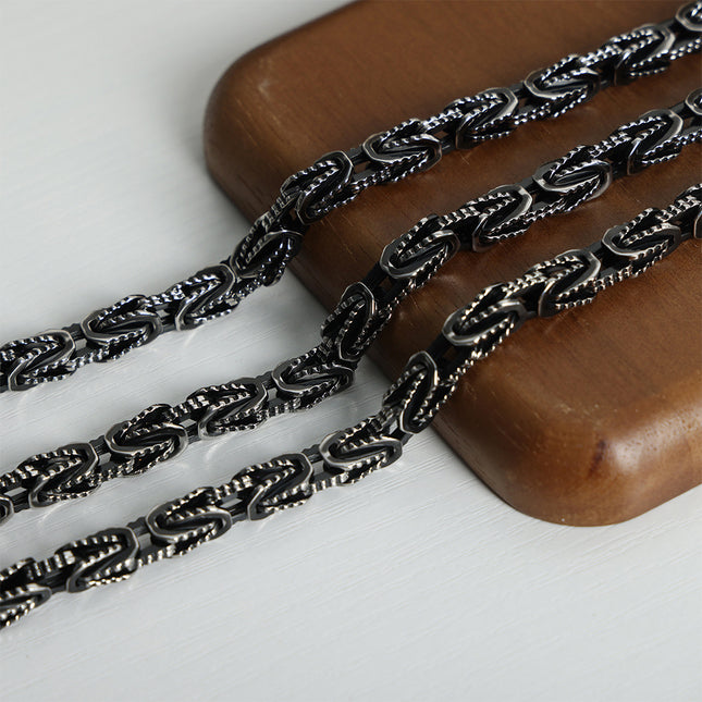 European and American cross-border new high-end personality temperament niche design titanium steel distressed retro heavy metal bracelet jewelry
