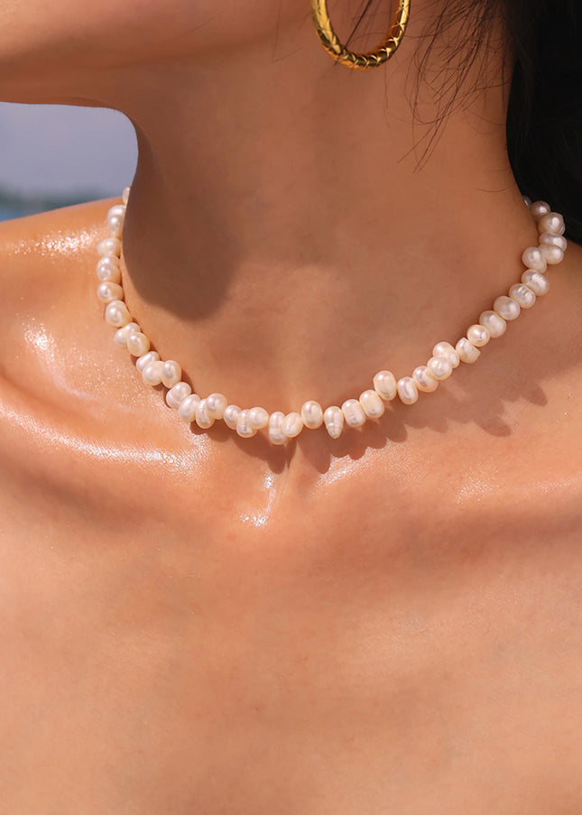Mystery French Baroque Natural Freshwater Cultured Pearl Necklace Women's Handmade Beaded Light Luxury Necklace Factory Direct