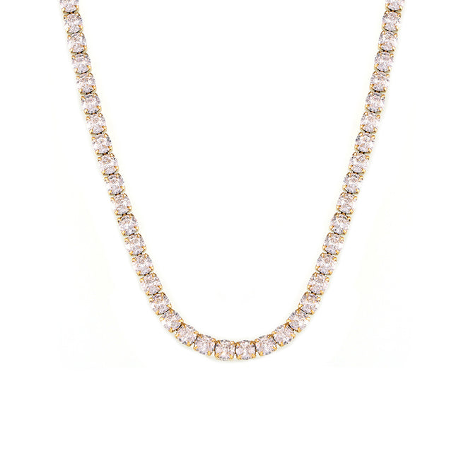 Marka: French light luxury, niche super flash zirconia necklace, necklace, titanium steel chain, plated 18k real gold, non-fading jewelry