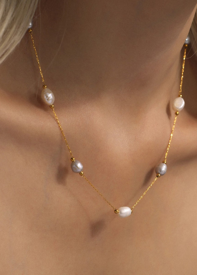 Mystery freshwater farming selection pearl necklace cross-border women's delicate clavicle chain niche necklace princess accessories women