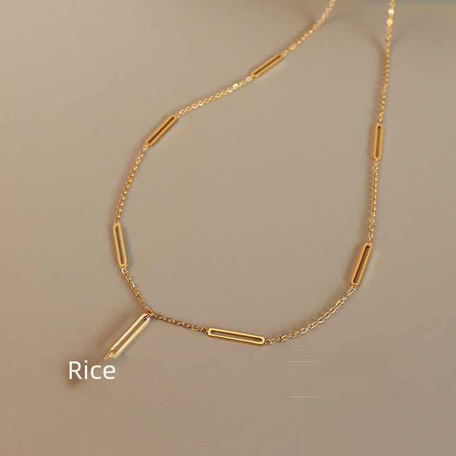 Korean tide new ins style niche design six-pointed star pendant clavicle chain simple personality tassel necklace jewelry women