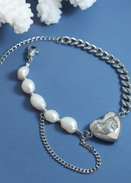 Titanium steel light luxury cold wind titanium steel love pendant necklace does not fade niche design bracelet jewelry set ornaments