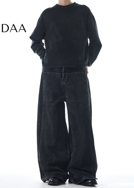 Blue Distressed Loose Fit High Street Jeans - S / Black - Men’s Jeans