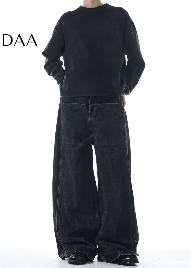 Blue Distressed Loose Fit High Street Jeans - S / Black - Men’s Jeans