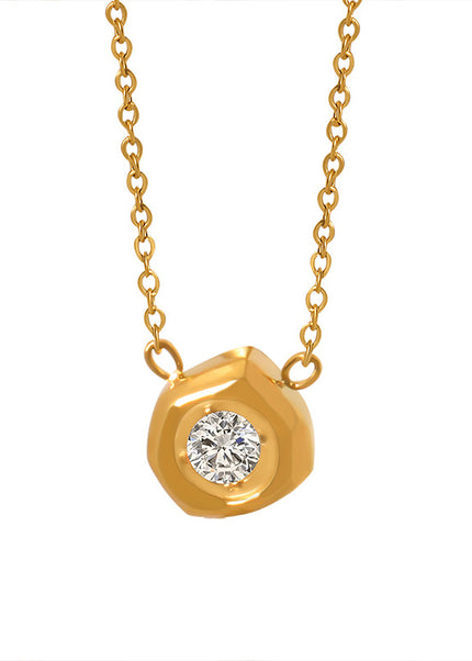 European and American trendy cool and versatile temperament, delicate meteorite shape inlaid zircon pendant necklace, niche design jewelry wholesale