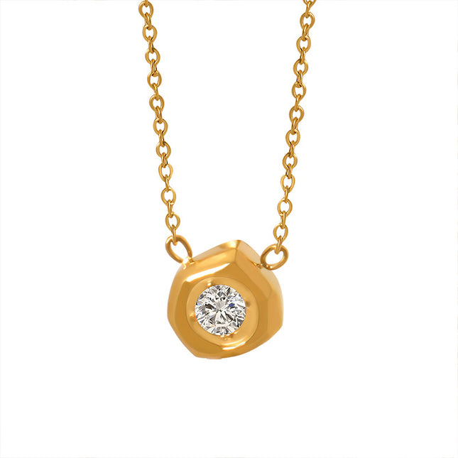 European and American trendy cool and versatile temperament, delicate meteorite shape inlaid zircon pendant necklace, niche design jewelry wholesale
