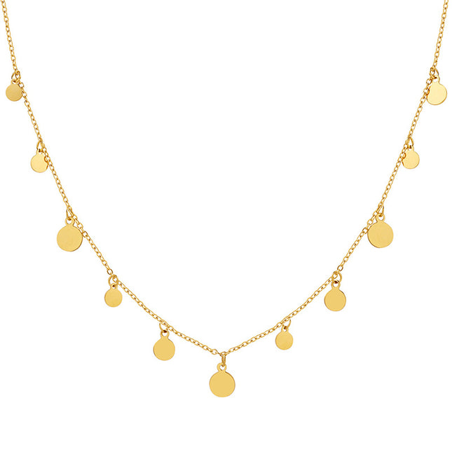 Niche design resort style geometric fashion personality necklace European and American ins clavicle chain non-fading gold-plated jewelry