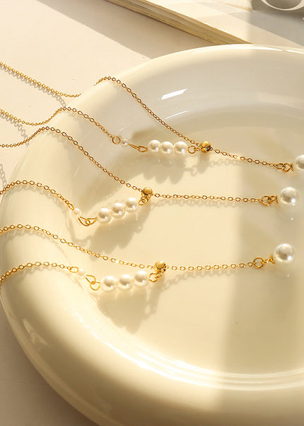 Temperament is versatile, spicy women's accessories, French ins, retro design, imitation pearl necklaces, niche personality jewelry