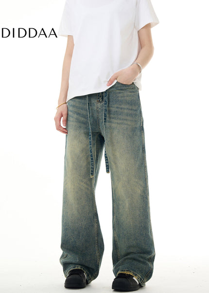 Light Blue Loose Fit Baggy Jeans MADWITCH American Retro - Men’s Jeans