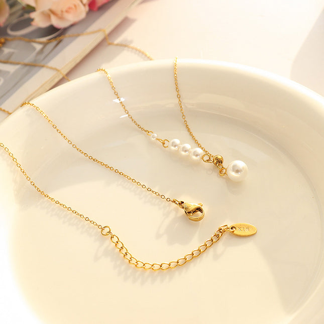 Temperament is versatile, spicy women's accessories, French ins, retro design, imitation pearl necklaces, niche personality jewelry