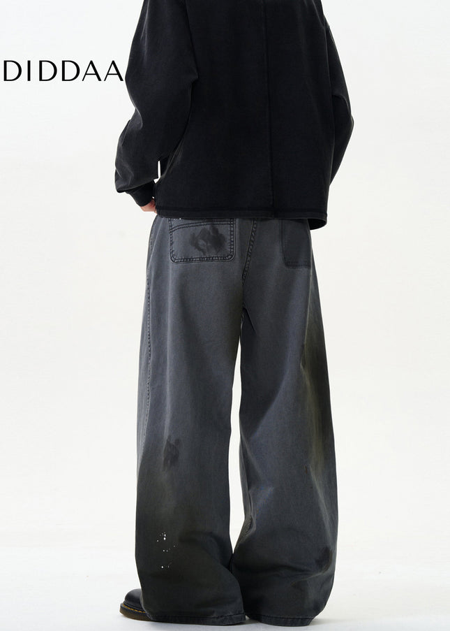 Blue Loose Straight Wide-Leg Cargo Jeans for All - Men’s Jeans