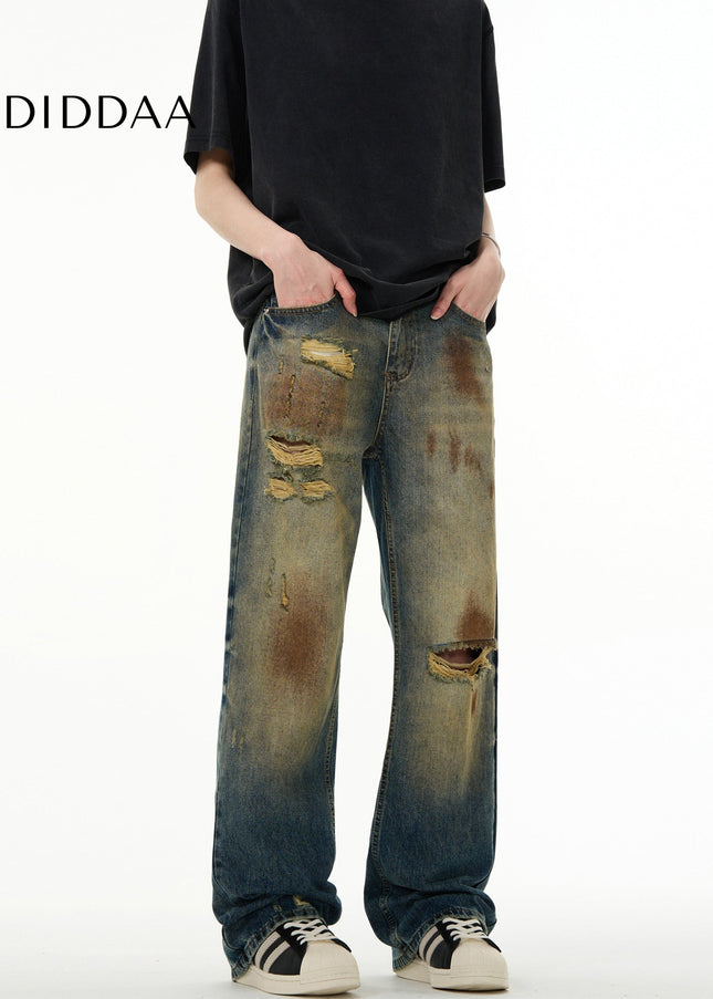 Copper Mud Dyed Distressed Heavy Industry Jeans - Men’s Jeans