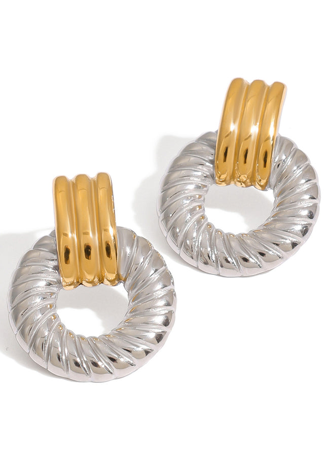 Jieding European and American stainless steel earrings, light luxury, high-end earrings, women's design, niche earrings, titanium steel jewelry, cross-border