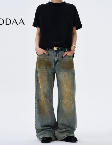 Light Blue Distressed Baggy Straight Jeans for Men and Women - S / Vintage Blue - Men’s Jeans